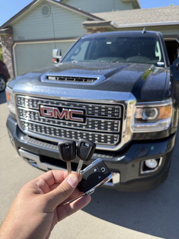 GMC Sierra key fob cut and programmed at the truck in the Treasure Valley